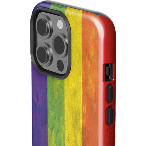 Distressed Rainbow Flag iPhone 15 Pro Impact Case