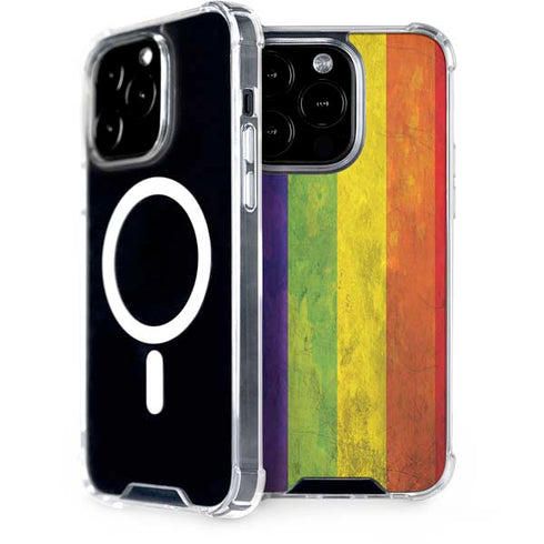 Distressed Rainbow Flag iPhone 14 Pro MagSafe Case