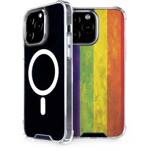 Distressed Rainbow Flag iPhone 14 Pro Max MagSafe Case