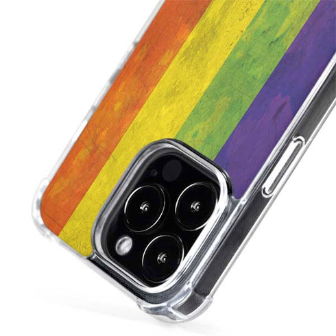 Distressed Rainbow Flag iPhone 15 Pro Max MagSafe Case