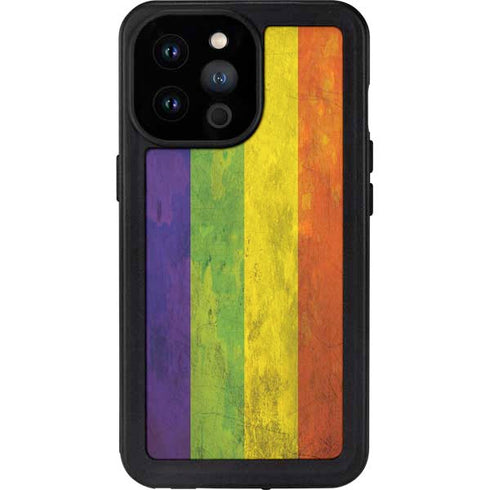 Distressed Rainbow Flag iPhone 14 Pro Max Waterproof Case