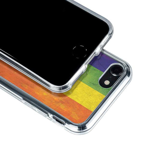 Distressed Rainbow Flag iPhone SE (2nd & 3rd Gen) Clear Case
