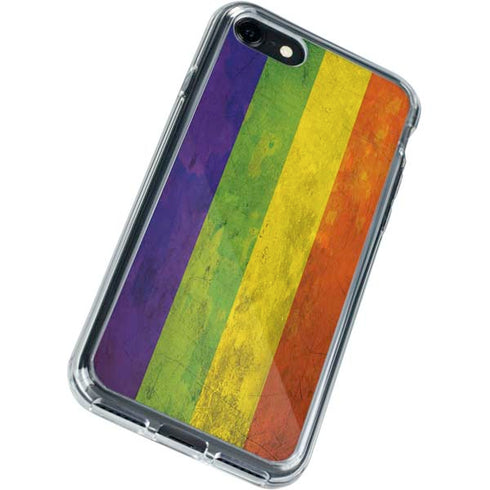 Distressed Rainbow Flag iPhone SE (2nd & 3rd Gen) Clear Case