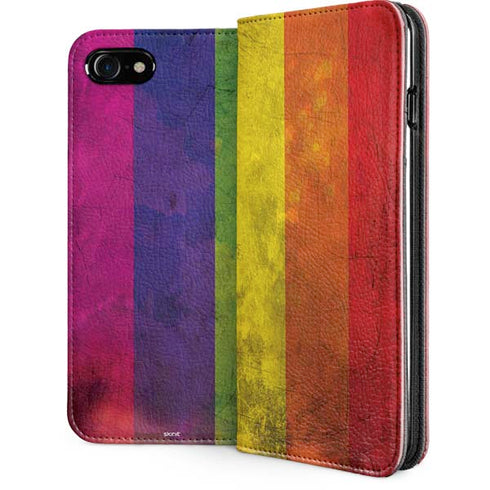 Distressed Rainbow Flag iPhone SE (2nd & 3rd Gen) Folio Case