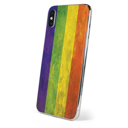 Distressed Rainbow Flag iPhone X Skin