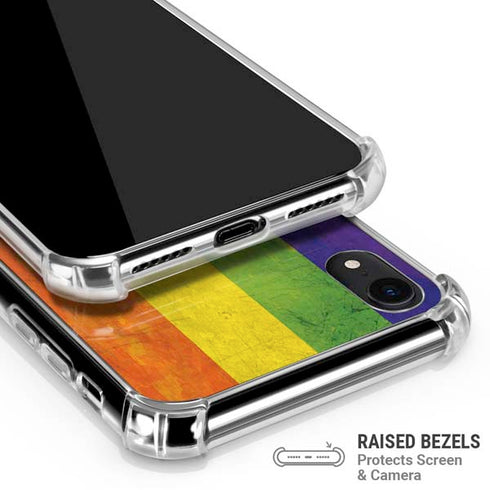 Distressed Rainbow Flag iPhone XR Clear Case