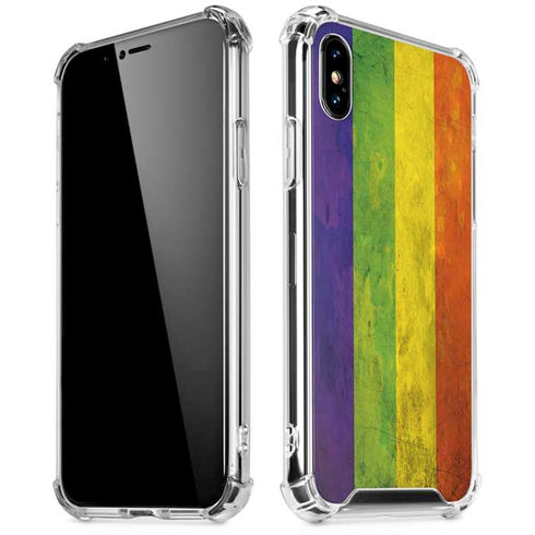 Distressed Rainbow Flag iPhone XS Max Clear Case