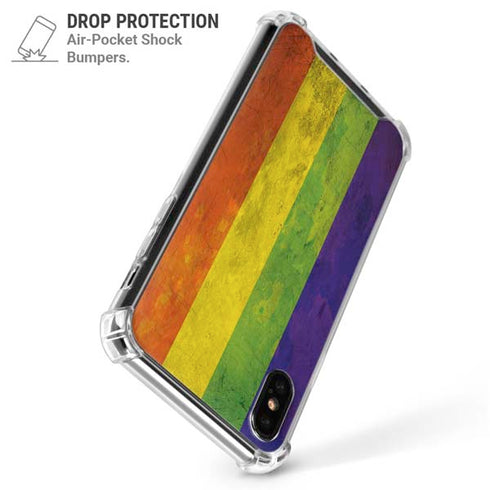 Distressed Rainbow Flag iPhone XS Max Clear Case