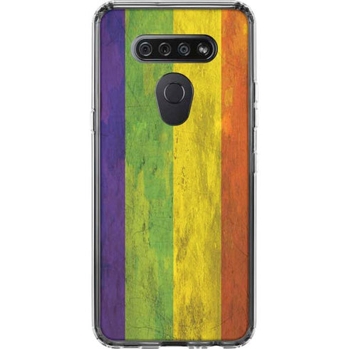 Distressed Rainbow Flag LG K51/Q51 Clear Case