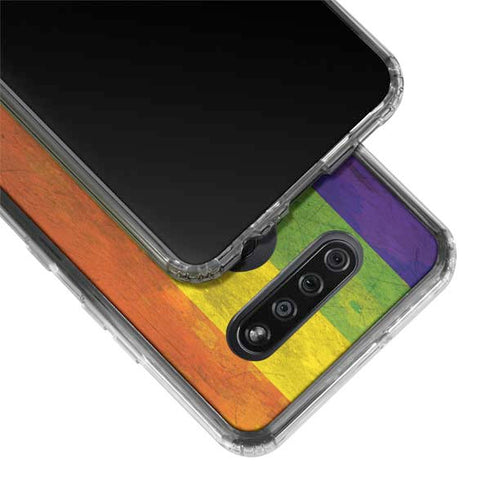 Distressed Rainbow Flag LG K51/Q51 Clear Case