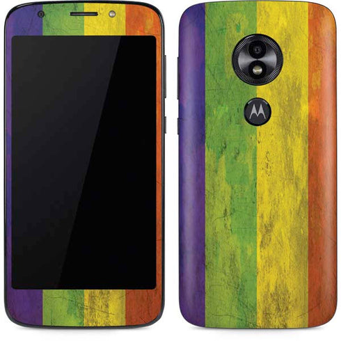 Distressed Rainbow Flag Moto E5 Play Skin