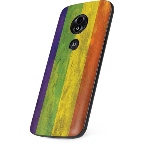 Distressed Rainbow Flag Moto E5 Play Skin