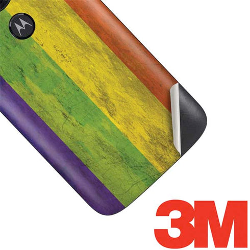 Distressed Rainbow Flag Moto E5 Play Skin