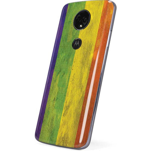 Distressed Rainbow Flag Moto E5 Plus Skin