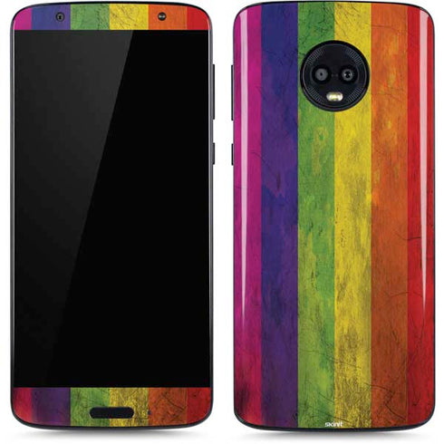 Distressed Rainbow Flag Moto G6 Skin