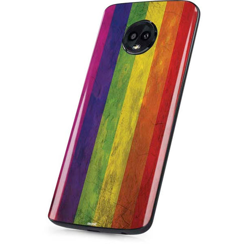 Distressed Rainbow Flag Moto G6 Skin