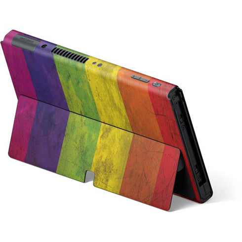 Distressed Rainbow Flag Nintendo Switch OLED (2021) Skin
