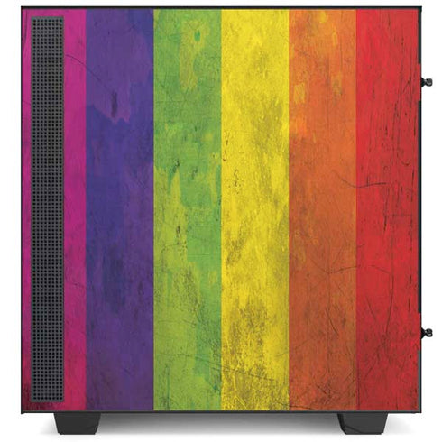 Distressed Rainbow Flag NZXT H510 Compact ATX Mid-Tower Case Skin
