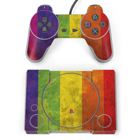 Distressed Rainbow Flag PlayStation Classic Bundle Skin
