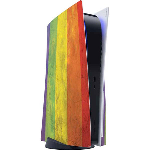 Distressed Rainbow Flag PS5 Console Skin