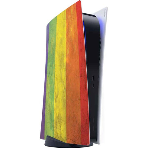 Distressed Rainbow Flag PS5 Digital Edition Console Skin