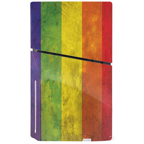Distressed Rainbow Flag PS5 Slim Disk Console Skin