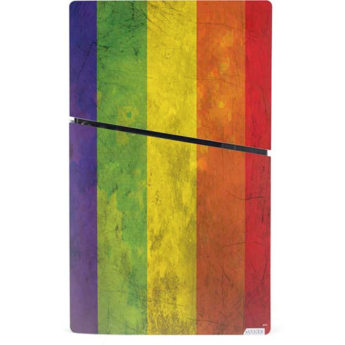 Distressed Rainbow Flag PS5 Slim Digital Edition Console Skin
