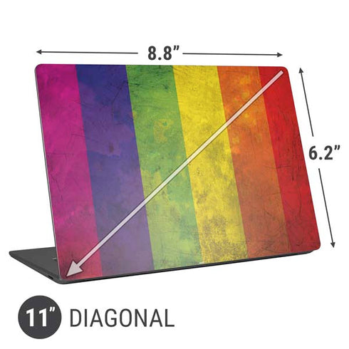 Distressed Rainbow Flag Universal Laptop 11in (8.8 x 6.2in) Skin