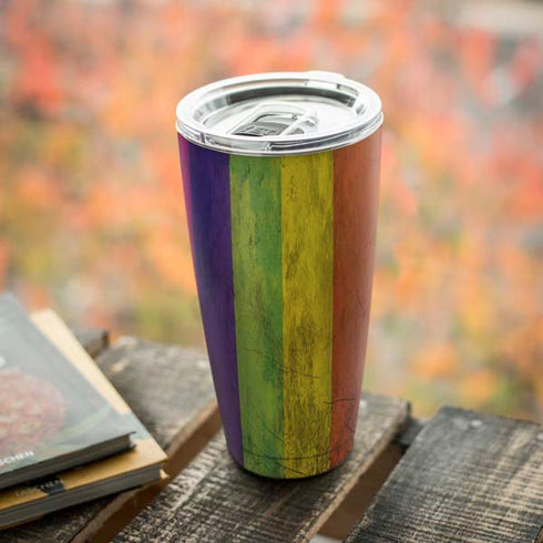 Distressed Rainbow Flag Yeti 20oz Tumbler Skin