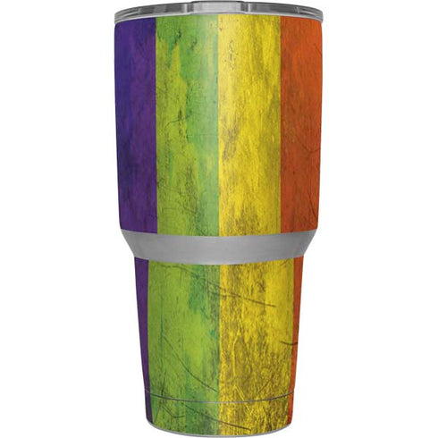 Distressed Rainbow Flag Yeti 30oz Rambler Tumbler Skin