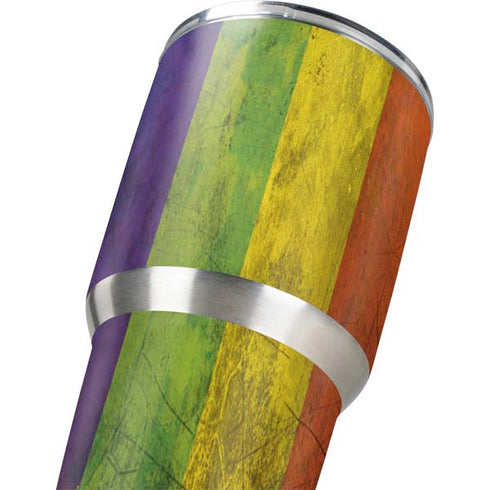 Distressed Rainbow Flag Yeti 30oz Rambler Tumbler Skin