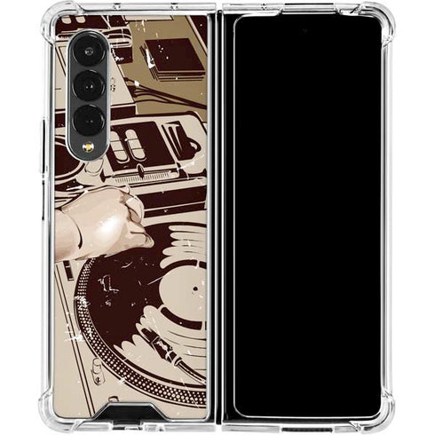 DJ Spinning Galaxy Z Fold4 5G Clear Case