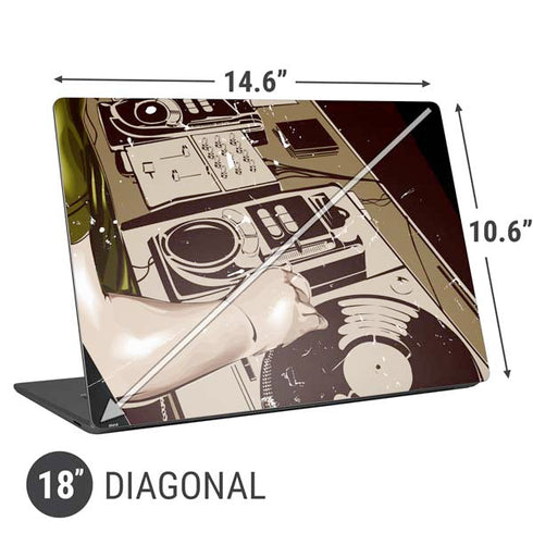DJ Spinning Universal Laptop 18in (14.6 x 10.6in) Skin