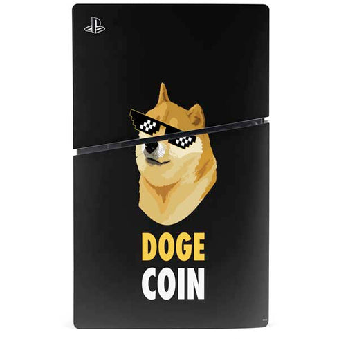 Doge Coin Crypto PS5 Slim Disk Console Skin