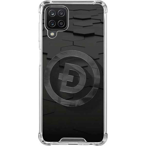 Doge Coin Textured Logo Galaxy A12 Clear Case