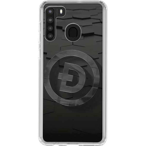 Doge Coin Textured Logo Galaxy A21 Clear Case