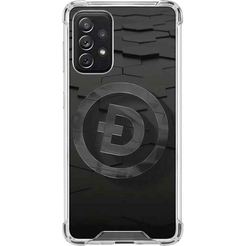 Doge Coin Textured Logo Galaxy A72 5G Clear Case