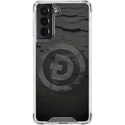 Doge Coin Textured Logo Galaxy S22 Clear Case