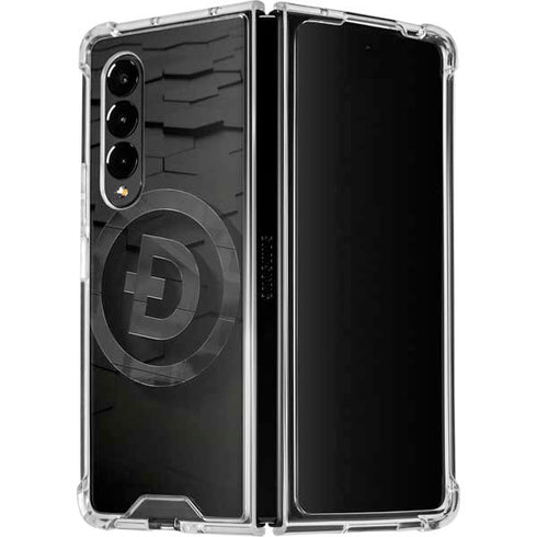 Doge Coin Textured Logo Galaxy Z Fold4 5G Clear Case