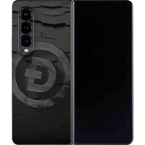 Doge Coin Textured Logo Galaxy Z Fold4 5G Skin