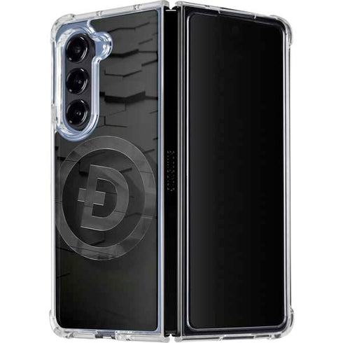 Doge Coin Textured Logo Galaxy Z Fold5 5G Clear Case