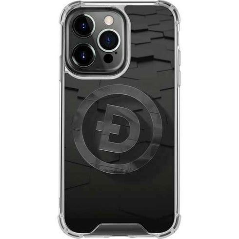 Doge Coin Textured Logo iPhone 15 Pro Clear Case