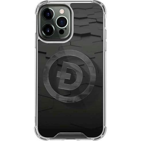 Doge Coin Textured Logo iPhone 14 Pro Max Clear Case