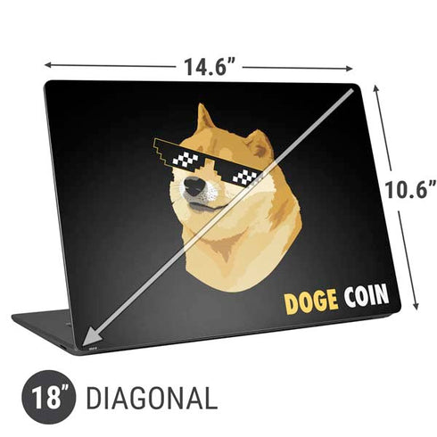Doge Coin Crypto Universal Laptop 18in (14.6 x 10.6in) Skin