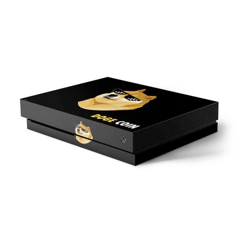 Doge Coin Crypto Xbox One X Console Skin