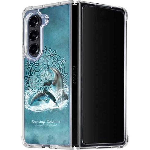 Dolphin Celtic Knot by Brigid Ashwood Galaxy Z Fold5 5G Clear Case