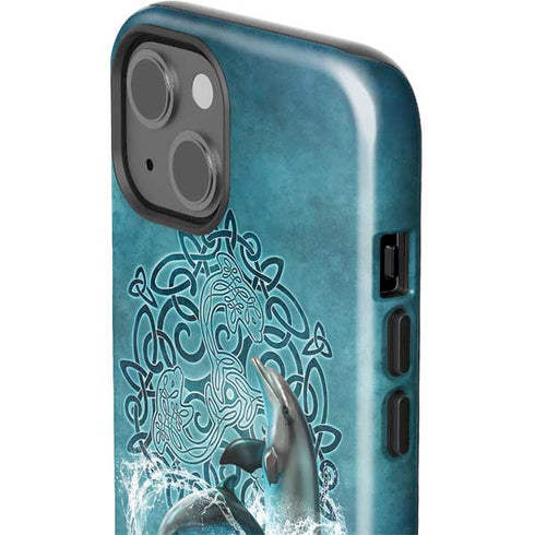 Dolphin Celtic Knot by Brigid Ashwood iPhone 15 Plus Impact Case