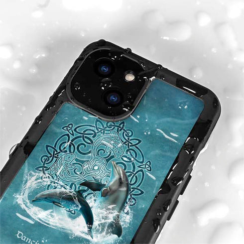 Dolphin Celtic Knot by Brigid Ashwood iPhone 15 Waterproof Case