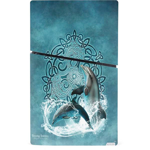 Dolphin Celtic Knot by Brigid Ashwood PS5 Slim Digital Edition Bundle Skin