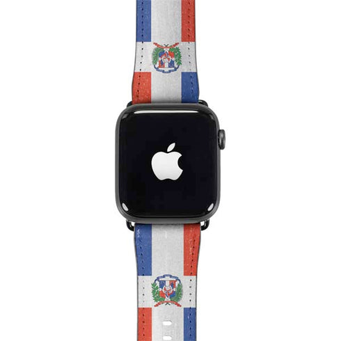 Dominican Republic Flag Distressed Apple Watch Band 38-40mm